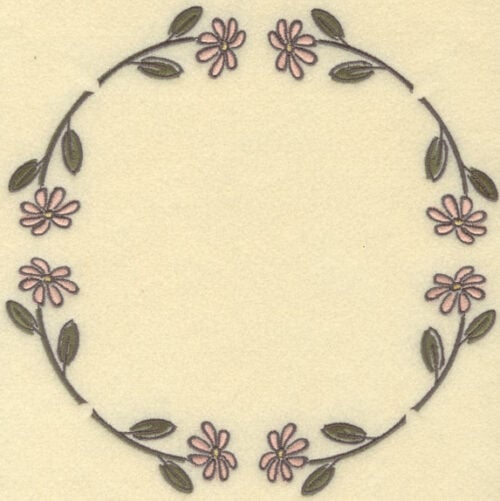 Embroidery Design: Daisy Circle Large<br>7.81w X 7.81h