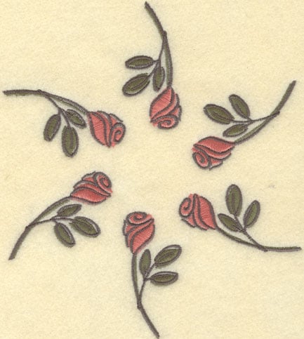 Embroidery Design: Rose Circle Large<br>7.86w X 7.86h