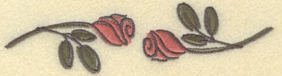 Embroidery Design: Rose Two<br>5.26w X 1.41h