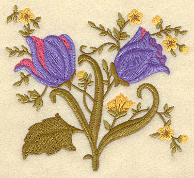 Embroidery Design: Flowers B <br>5.00"w X 4.51"h