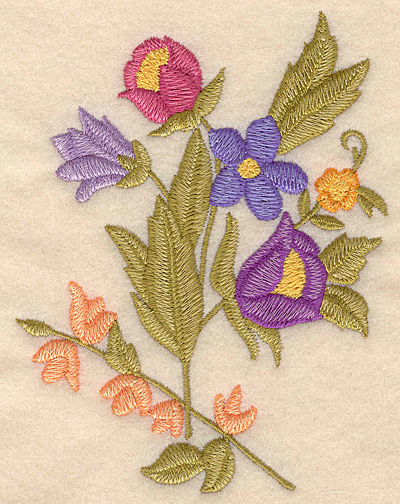 Embroidery Design: Floral bouquet large <br>3.82"w X 5.00"h