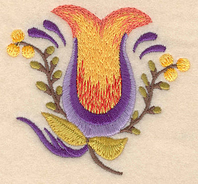 Embroidery Design: Flower D <br>3.23"w X 3.00"h