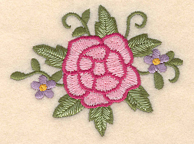 Embroidery Design: Rose <br>3.25"w X 2.47"h