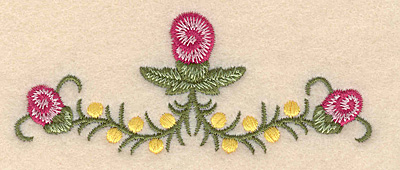 Embroidery Design: Flowers E <br>3.90"w X 1.60"h