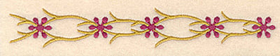 Embroidery Design: Floral border A <br>6.04"w X 0.94"h