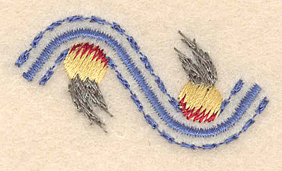 Embroidery Design: Floral accent C <br>1.88"w X 0.97"h