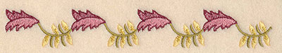 Embroidery Design: Floral border D <br>1.02"w X 1.78"h