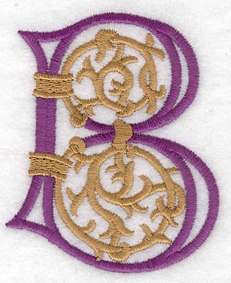 Embroidery Design: Festive Alphabet B large <br>2.90"w X 3.55"h