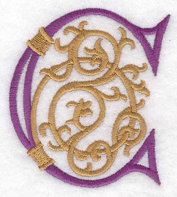Embroidery Design: Festive Alphabet C large <br>3.12"w X 3.55"h