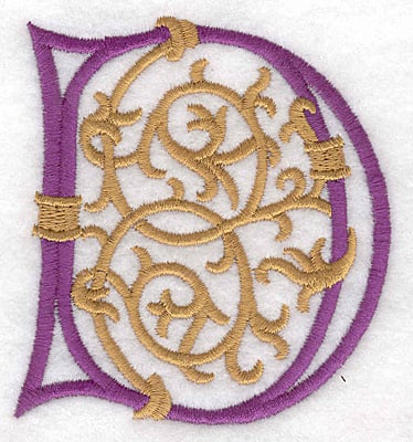 Embroidery Design: Festive Alphabet D large <br>3.23"w X 3.55"h