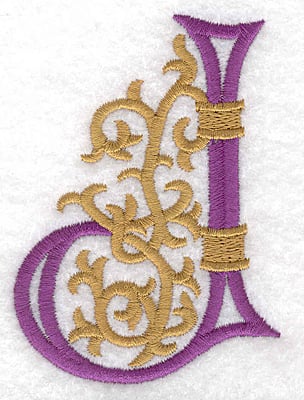 Embroidery Design: Festive Alphabet J large <br>2.55"w X 3.53"h