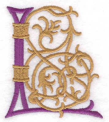 Embroidery Design: Festive Alphabet L large <br>3.02"w X 3.53"h