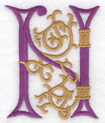 Embroidery Design: Festive Alphabet N large <br>2.95"w X 3.53"h