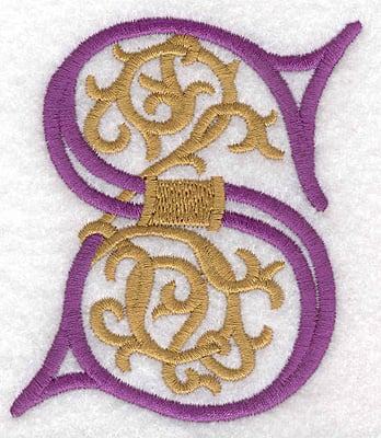 Embroidery Design: Festive Alphabet S large <br>3.07"w X 3.55"h