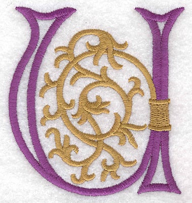 Embroidery Design: Festive Alphabet U large <br>3.30"w X 3.53"h