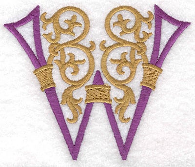 Embroidery Design: Festive Alphabet W large <br>4.22"w X 3.50"h