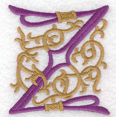 Embroidery Design: Festive Alphabet Z large <br>3.23"w X 3.50"h