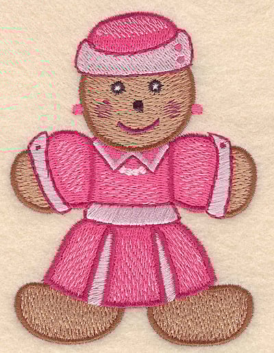 Embroidery Design: Gingerbread woman large <br>3.22"w X 4.32"h