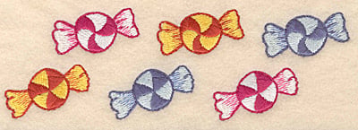 Embroidery Design: Mint candies border <br>6.95"w X 2.23"h