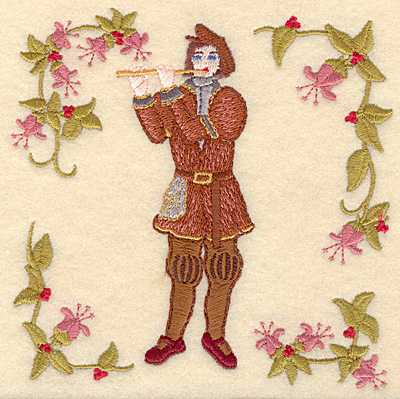Embroidery Design: K Eleven pipers piping<br>4.98w X 5.00h