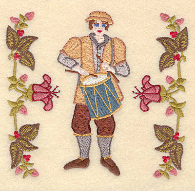 Embroidery Design: L Twelve drummers drumming<br>4.97w X 4.56h