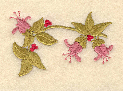 Embroidery Design: Three flowers<br>3.00w X 1.95h