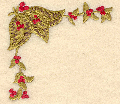 Embroidery Design: Holly with berries<br>3.01w x 2.87h