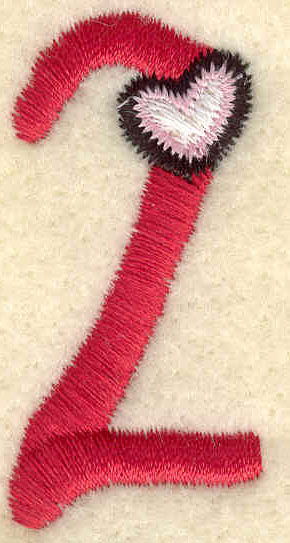 Embroidery Design: Number two<br>0.86w X 1.76h