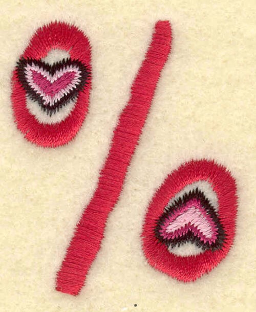 Embroidery Design: Percentage symbol<br>1.69w X 1.99h