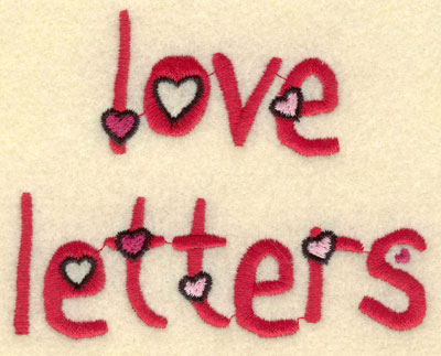 Embroidery Design: Love letters<br>3.91w X 3.09h