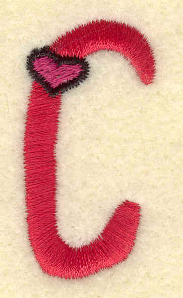 Embroidery Design: Uppercase C<br>0.87w X 1.75h | Embroidery Legacy Embroidery Design: Uppercase C<br>0.87w X 1.75h