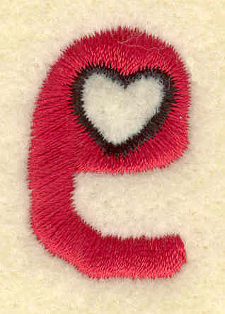 Embroidery Design: Lowercase e<br>0.78w X 1.23h