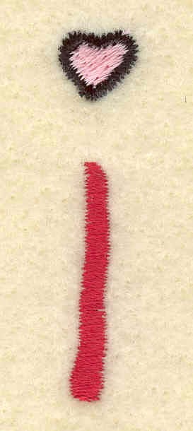 Embroidery Design: Lowercase i<br>0.38w x 1.77h