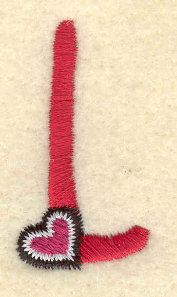 Embroidery Design: Uppercase L<br> 0.93w X 1.71h | Embroidery Legacy Embroidery Design: Uppercase L<br> 0.93w X 1.71h