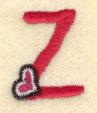 Embroidery Design: Lowercase z<br>0.98w X 1.24h