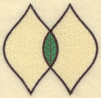 Embroidery Design: Double Leaf Motif Medium Filled<br>2.88w X 2.76h