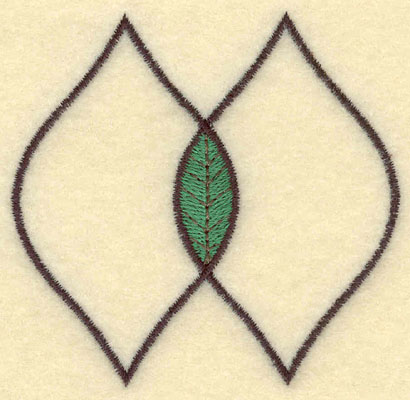 Embroidery Design: Double Leaf Motif Medium Open<br>2.88w X 2.76h
