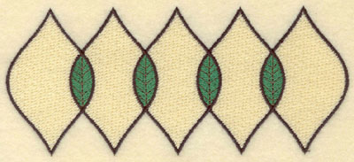 Embroidery Design: Five Leaf Motif Medium Filled<br>6.40w X 2.77h