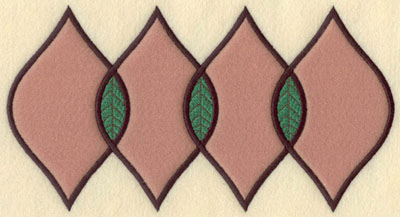 Embroidery Design: Four Leaf Motif Large Applique<br>9.47w X 5.02h