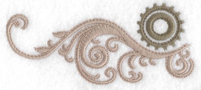 Embroidery Design: Cog and swirls<br> 1.83w X 4.18