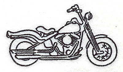 Embroidery Design: Motorcycle D<br> 3.50w X 1.97h