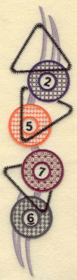 Embroidery Design: Balls and racks large <br> 2.60w X 10.05h