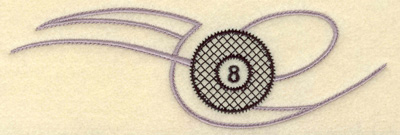 Embroidery Design: Eight ball horizontal large<br> 6.96w X 2.26