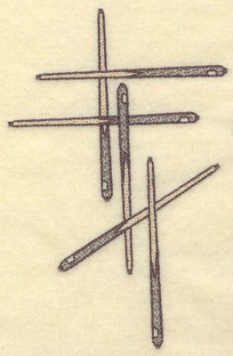 Embroidery Design: Cue sticks verticle arrangement<br> 4.15w X 6.38h