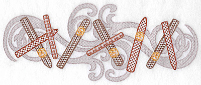 Embroidery Design: Cigars in a row with smoke large<br> 10.06w X 4.04h