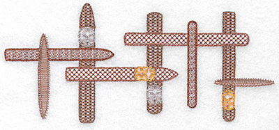 Embroidery Design: Cigars in a row<br> 6.91w X 3.07h