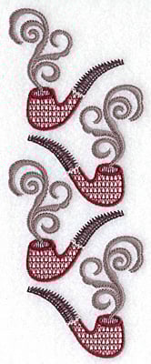 Embroidery Design: Pipes in a row 6.93w X 2.67h