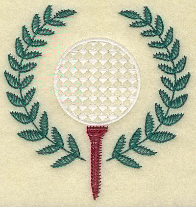 Embroidery Design: Golf ball on tee large<br> 3.69w X 3.88h | Embroidery Legacy Embroidery Design: Golf ball on tee large<br> 3.69w X 3.88h