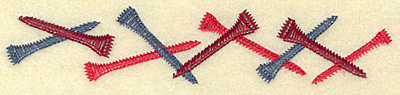 Embroidery Design: Golfing tee border<br> 6.92w X 1.38h