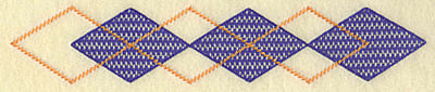 Embroidery Design: Plaid diamond border large<br> 10.06w X 1.95h
